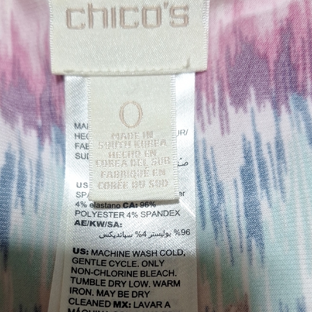Chico's Multicolor Floral Tie-Front Top - Picture 4 of 5